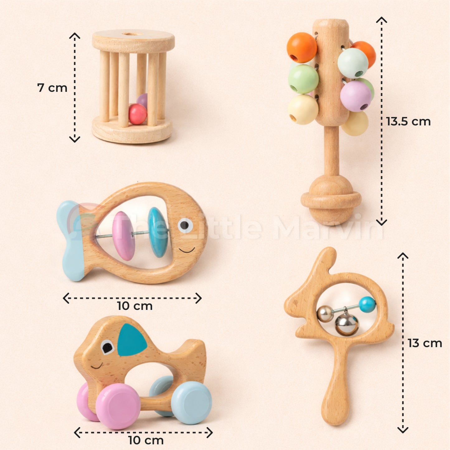 Marvin’s Wooden Baby Rattle Set