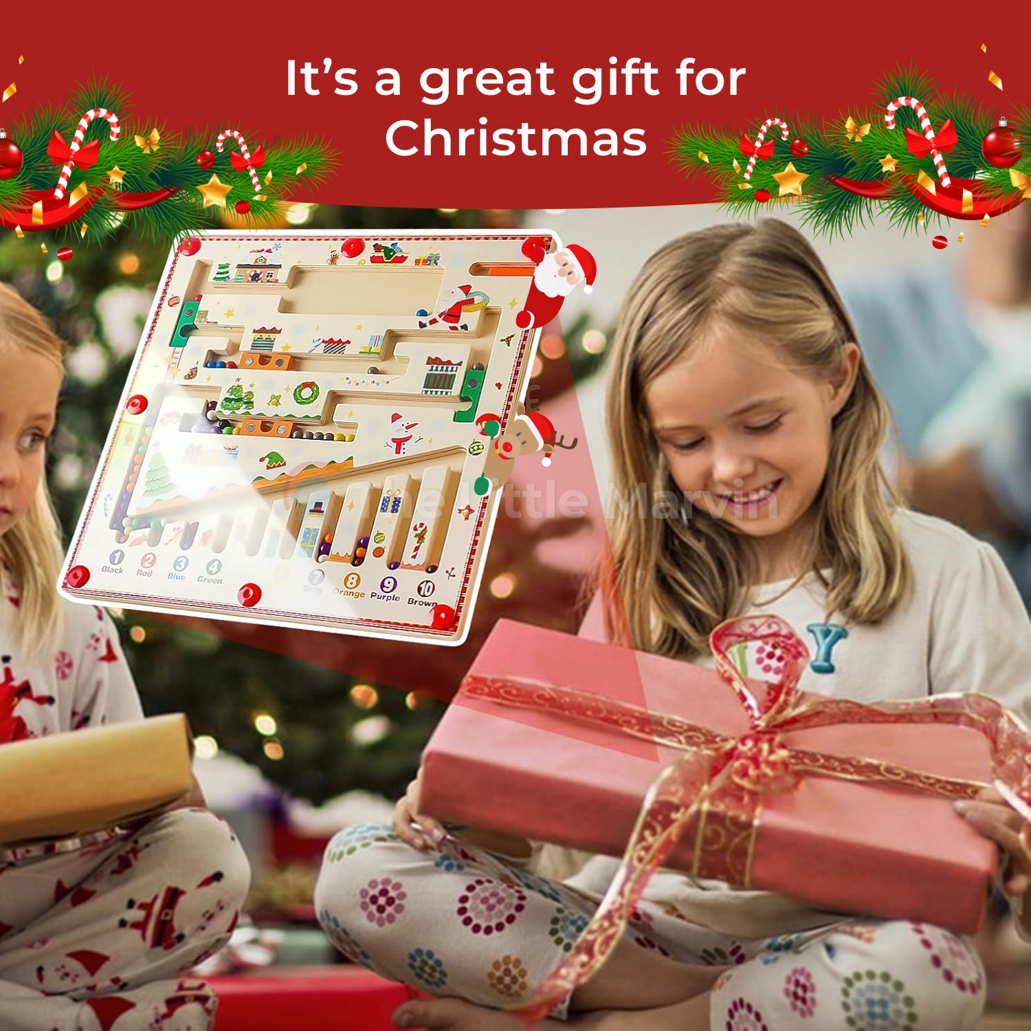 Marvin's Christmas Maze | Montessori Magnetic Holiday Toy – The