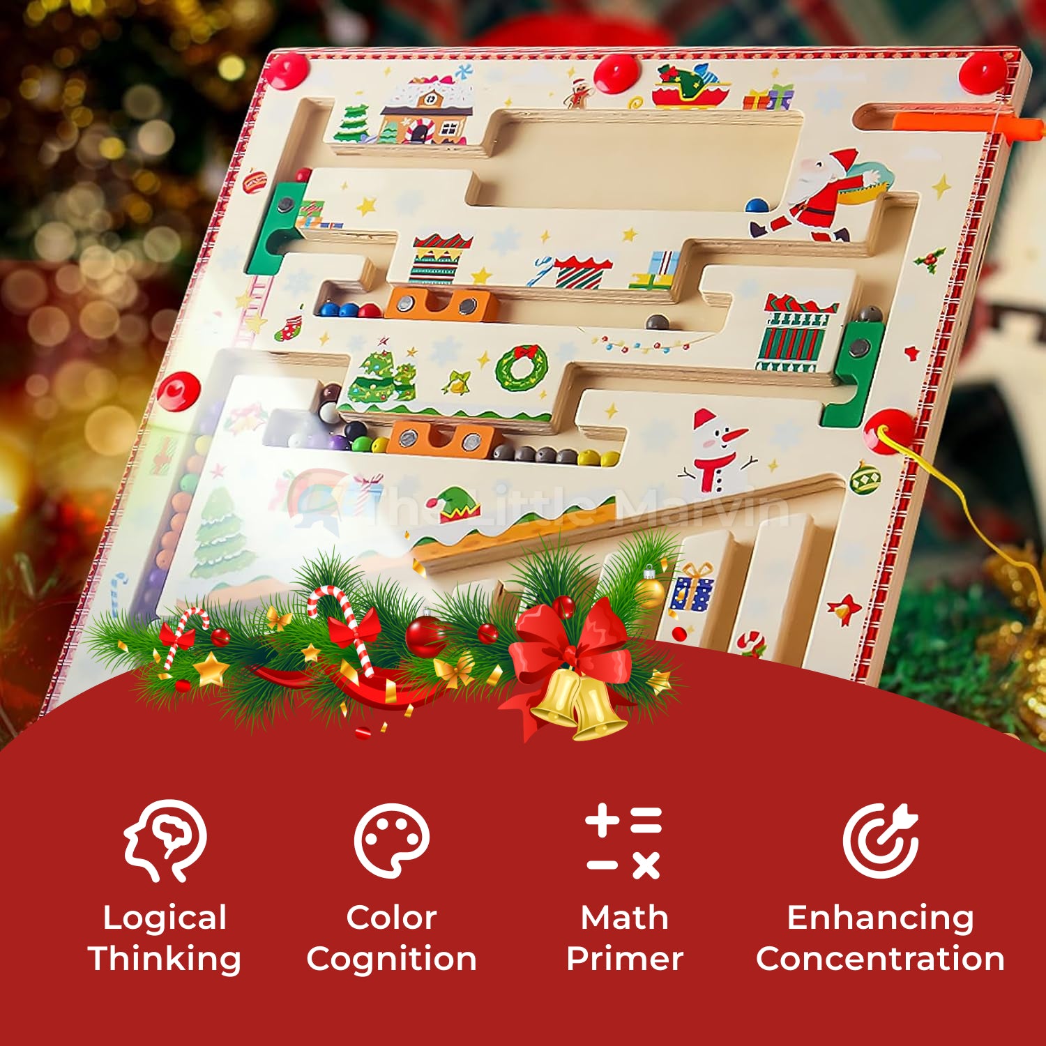 Marvin's Christmas Maze | Montessori Magnetic Holiday Toy – The