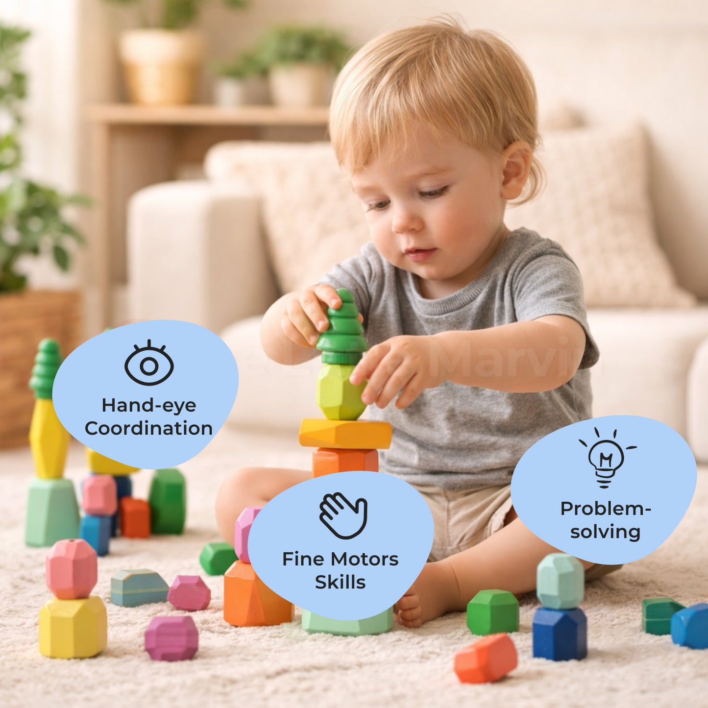 Marvin’s Montessori Balancing Stones