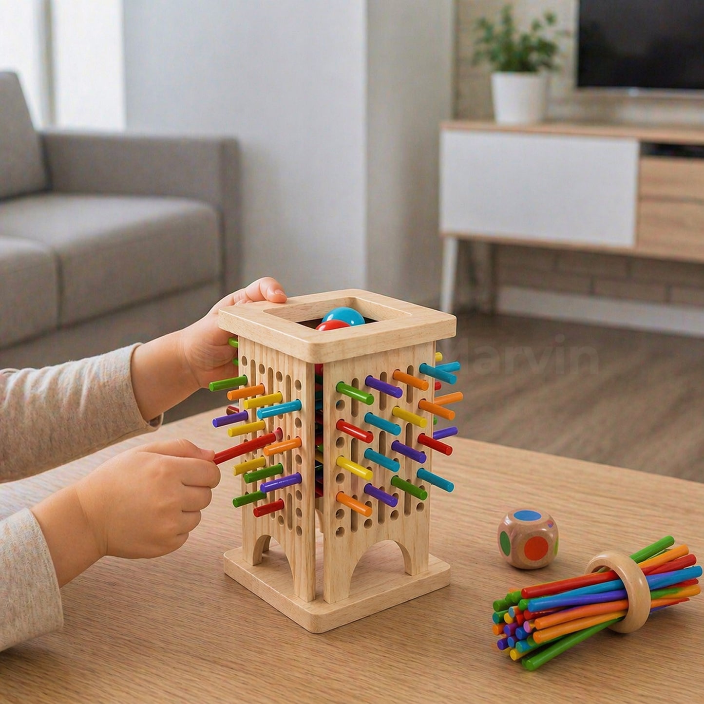 Marvin’s Montessori Stick Tower Game