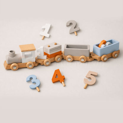 Marvin’s Montessori Wooden Train Set