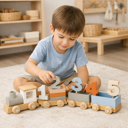 Marvin’s Montessori Wooden Train Set