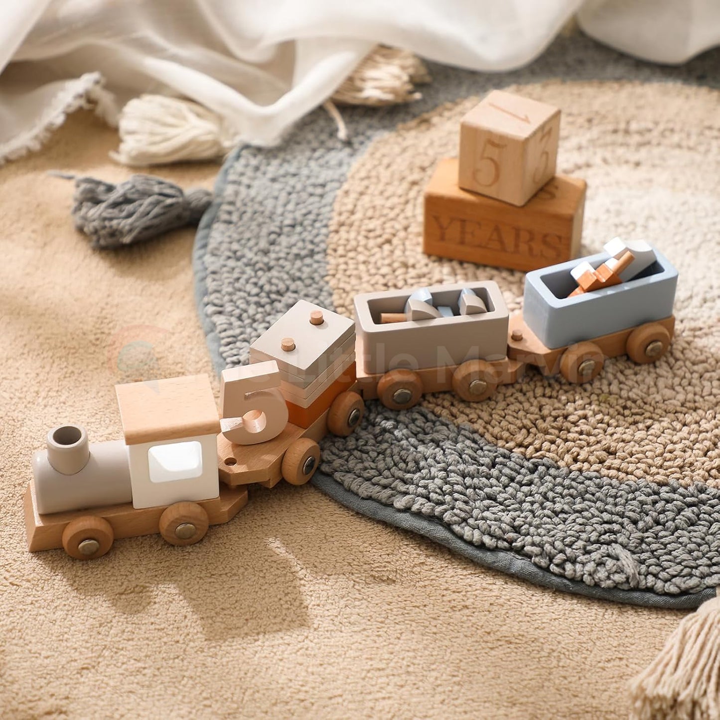 Marvin’s Montessori Wooden Train Set