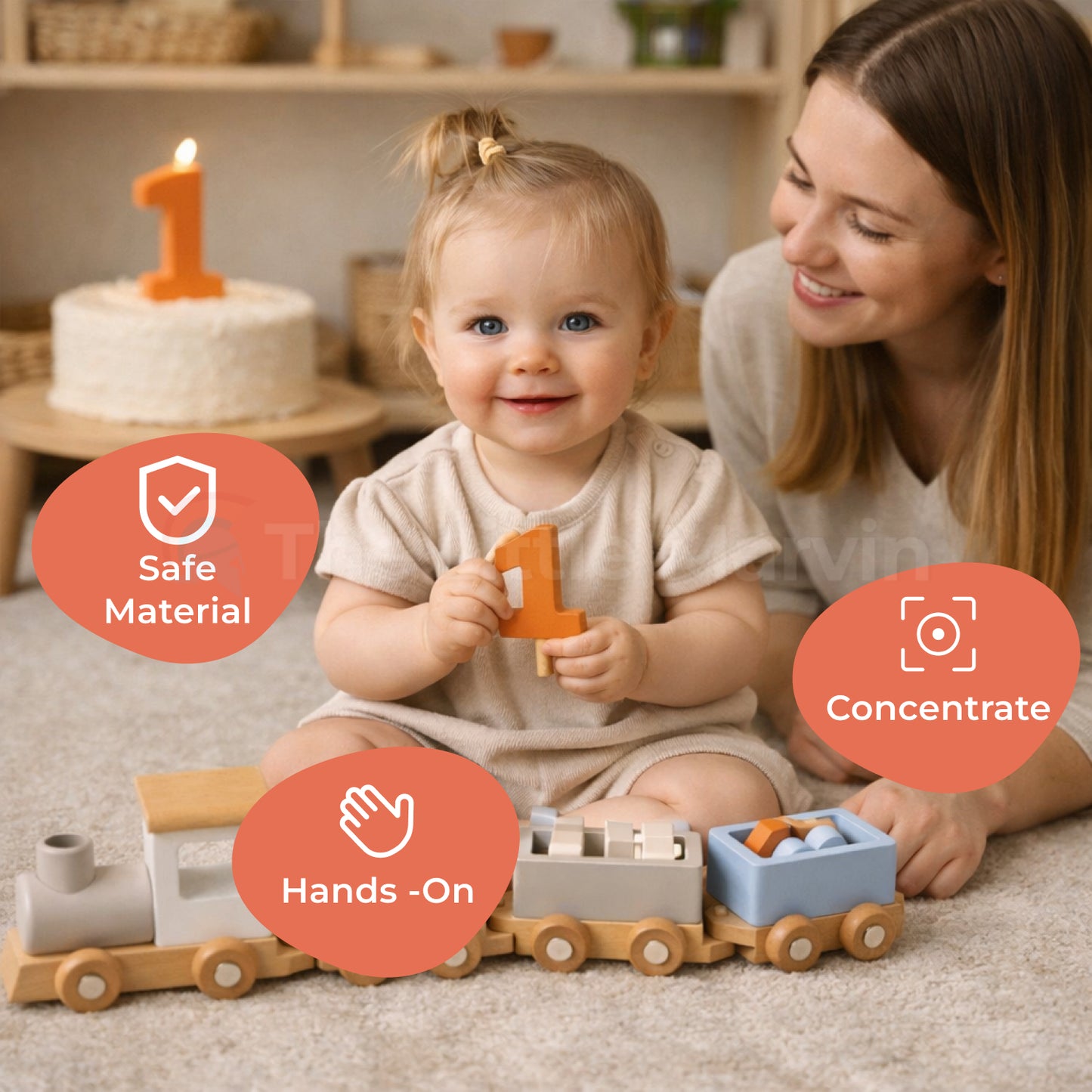 Marvin’s Montessori Wooden Train Set