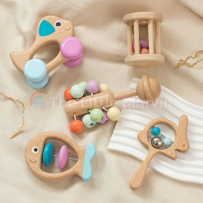 Marvin’s Wooden Baby Rattle Set