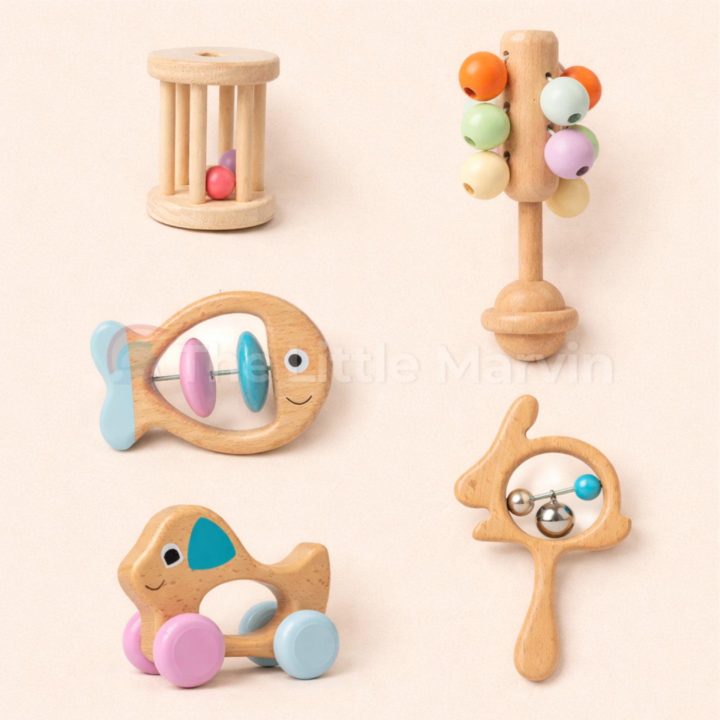 Marvin’s Wooden Baby Rattle Set