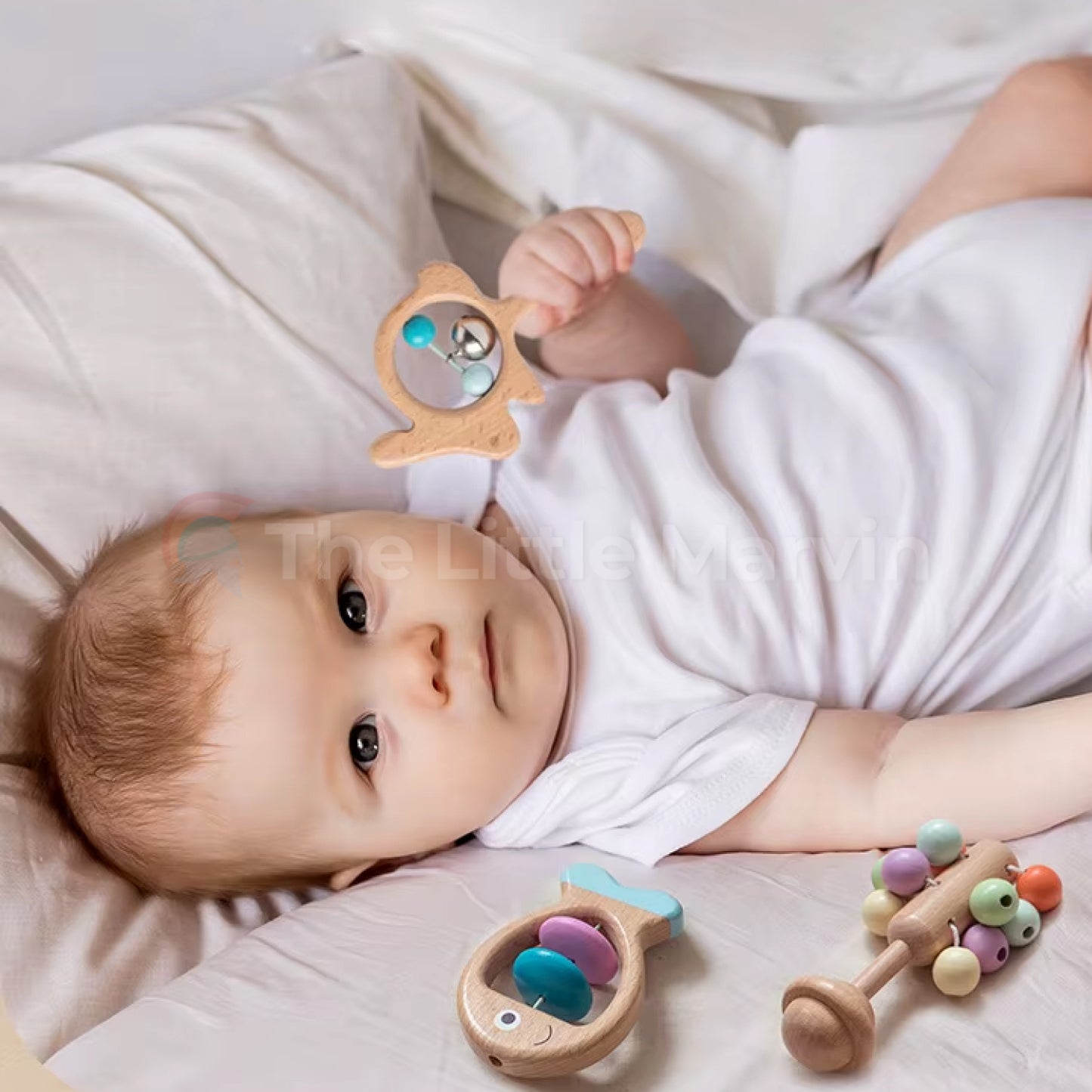 Marvin’s Wooden Baby Rattle Set