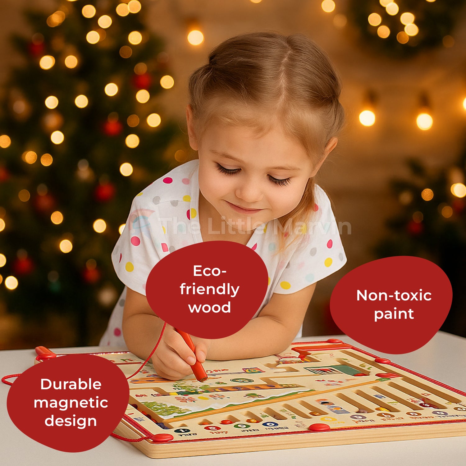 知育玩具 Maririn Marvin's Christmas Maze | Montessori Magnetic Holiday Toy – The