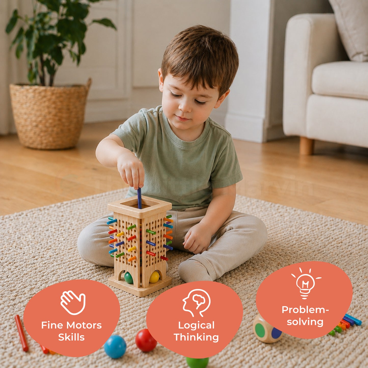 Marvin’s Montessori Stick Tower Game