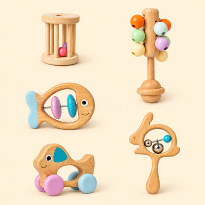 Marvin’s Wooden Baby Rattle Set