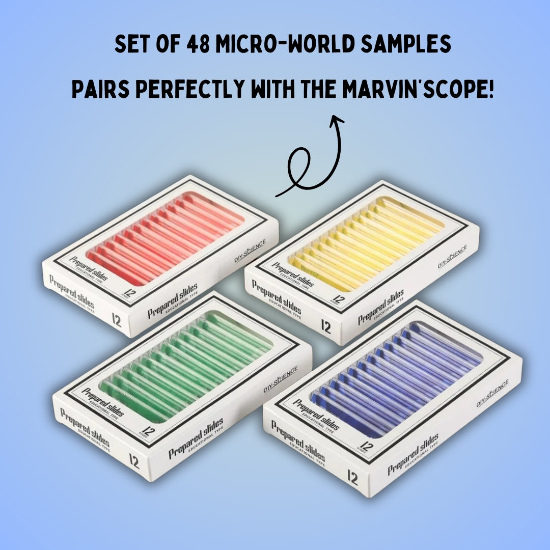 Micro World Samples – 48-Piece Kids Microscope Slide Kit - The Little ...