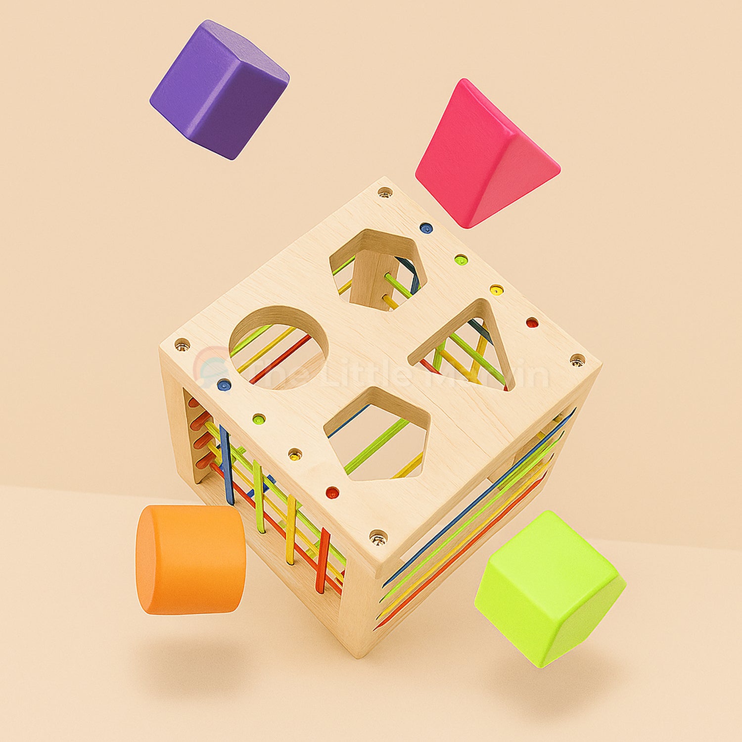 Marvin's Wooden Plug-Le Toy | Montessori 6-in-1 Toy for Ages 0–3