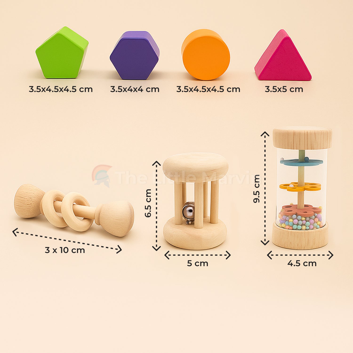 Marvin's Wooden Plug-Le Toy | Montessori 6-in-1 Toy for Ages 0–3