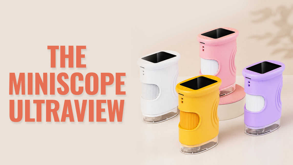 Load video: Video review of The Miniscope UltraView – a portable 50X–1000X digital microscope for kids that encourages observation, curiosity, and hands-on STEM discovery.